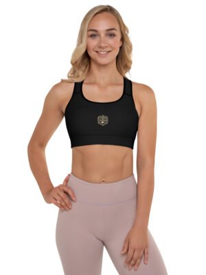 All-Over Print Padded Sports Bra Black