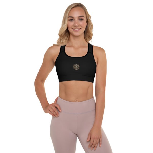 All-Over Print Padded Sports Bra Black