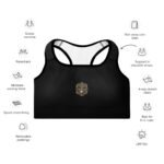 All-Over Print Padded Sports Bra Black