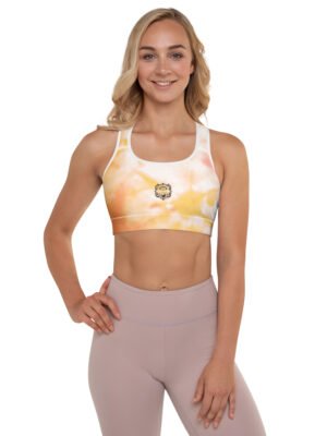 All-Over Print Padded Sports Bra Golden Glow