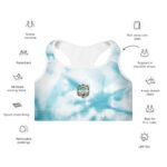 All-Over Print Padded Sports Bra Blue Horizon