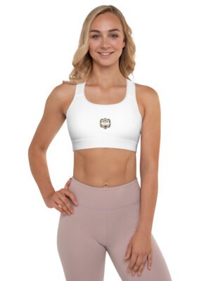 All-Over Print Padded Sports Bra White