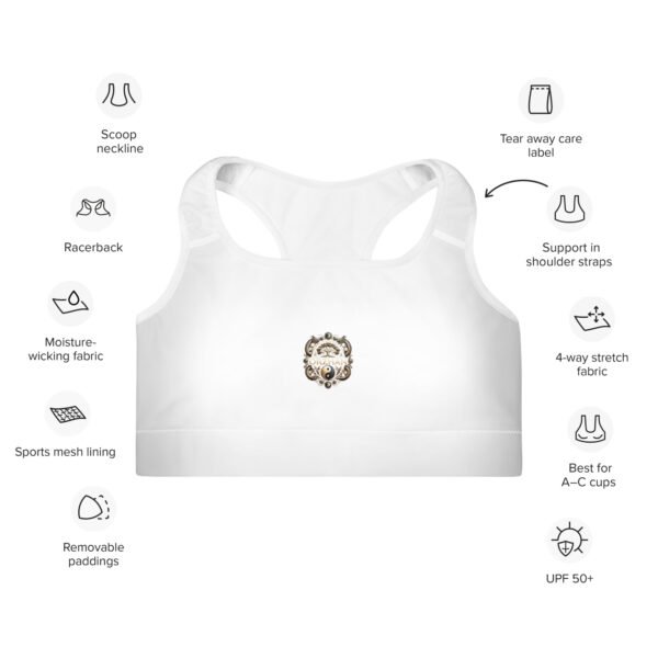All-Over Print Padded Sports Bra White