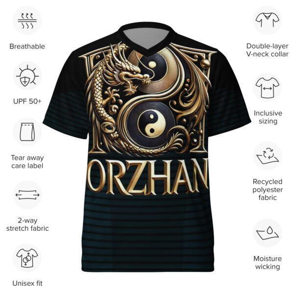 All-Over Print Recycled Unisex Sports Jersey Black