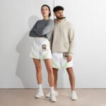 All-Over Print Unisex Athletic Long Shorts Emerald Balance