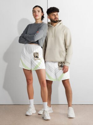 All-Over Print Unisex Athletic Long Shorts Emerald Balance