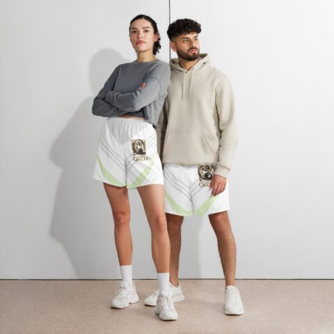 All-Over Print Unisex Athletic Long Shorts Emerald Balance