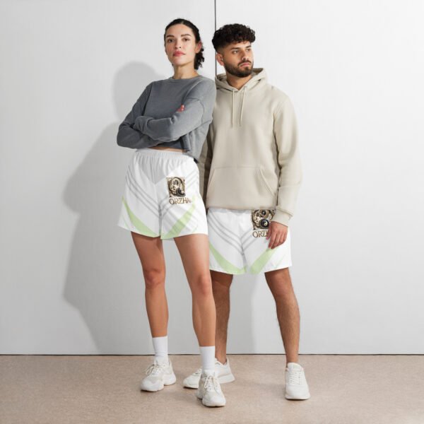 All-Over Print Unisex Athletic Long Shorts Emerald Balance