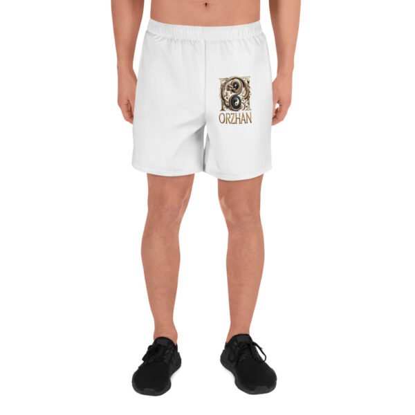 All-Over Print Unisex Athletic Long Shorts White