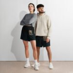 All-Over Print Unisex Athletic Long Shorts Black