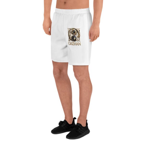All-Over Print Unisex Athletic Long Shorts White