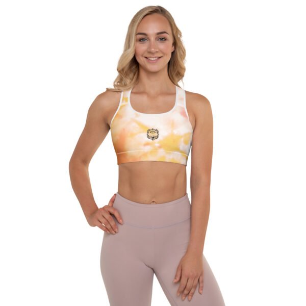 All-Over Print Padded Sports Bra Golden Glow