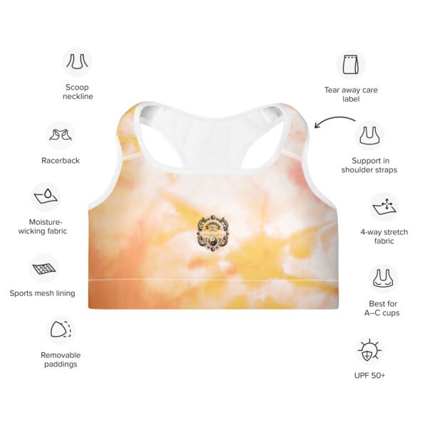 All-Over Print Padded Sports Bra Golden Glow