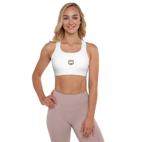 All-Over Print Padded Sports Bra White