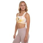 All-Over Print Padded Sports Bra Golden Glow