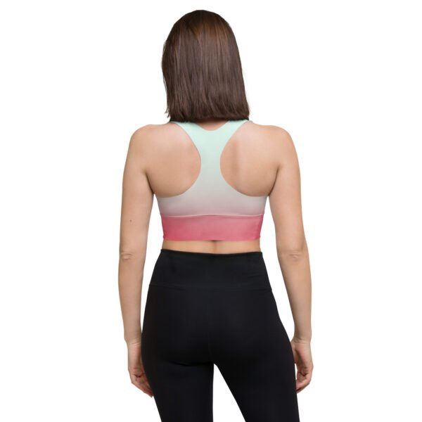 All-Over Print Recycled Longline Sports Bra Mint Rose