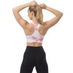 All-Over Print Recycled Longline Sports Bra Pink Dawn