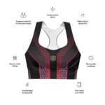 All-Over Print Recycled Longline Sports Bra Vortex Pulse