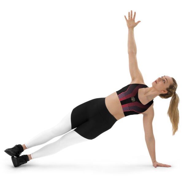 All-Over Print Recycled Longline Sports Bra Vortex Pulse