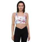 All-Over Print Recycled Longline Sports Bra Celestial Cloud