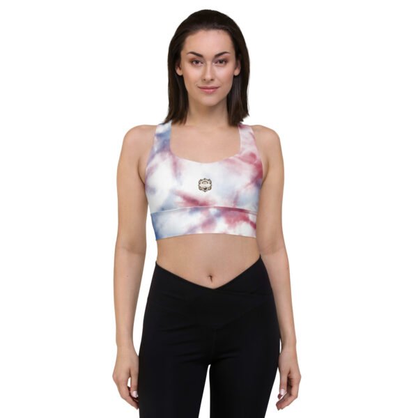 All-Over Print Recycled Longline Sports Bra Celestial Cloud