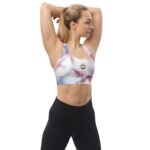 All-Over Print Recycled Longline Sports Bra Celestial Cloud