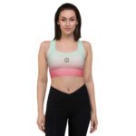 All-Over Print Recycled Longline Sports Bra Mint Rose