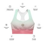 All-Over Print Recycled Longline Sports Bra Mint Rose