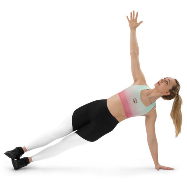 All-Over Print Recycled Longline Sports Bra Mint Rose