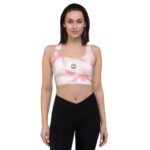 All-Over Print Recycled Longline Sports Bra Pink Dawn