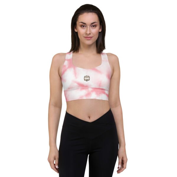 All-Over Print Recycled Longline Sports Bra Pink Dawn