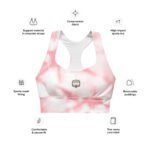 All-Over Print Recycled Longline Sports Bra Pink Dawn