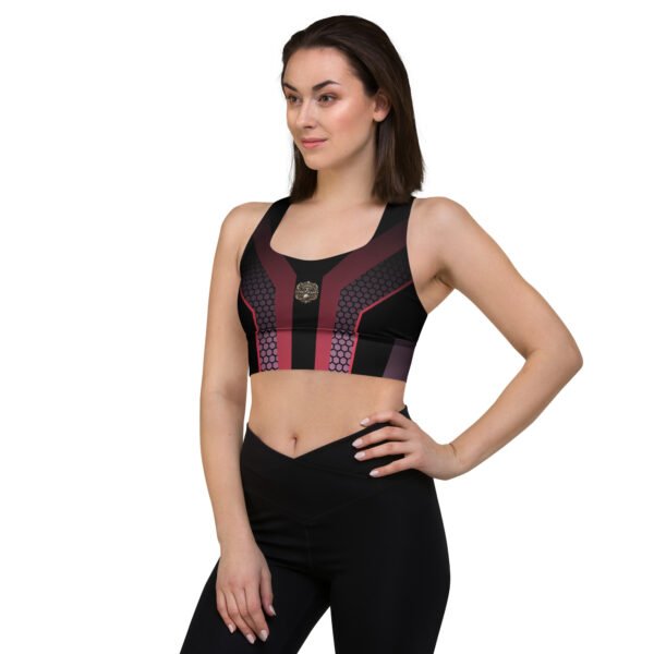 All-Over Print Recycled Longline Sports Bra Vortex Pulse