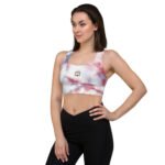 All-Over Print Recycled Longline Sports Bra Celestial Cloud