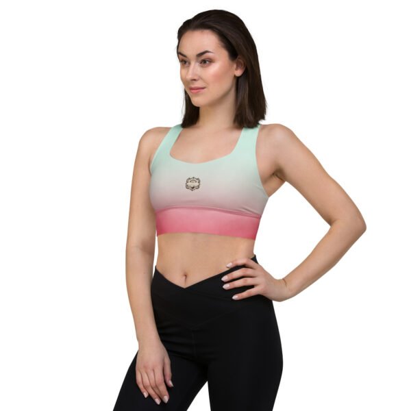 All-Over Print Recycled Longline Sports Bra Mint Rose