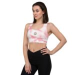 All-Over Print Recycled Longline Sports Bra Pink Dawn