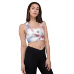 All-Over Print Recycled Longline Sports Bra Celestial Cloud