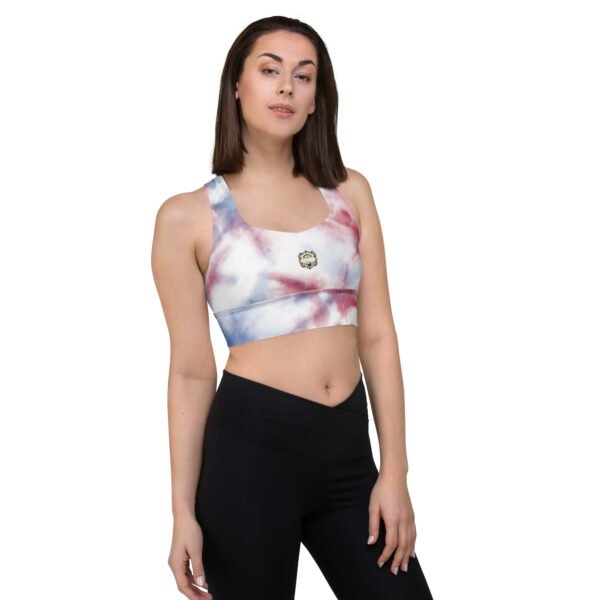 All-Over Print Recycled Longline Sports Bra Celestial Cloud