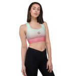 All-Over Print Recycled Longline Sports Bra Mint Rose