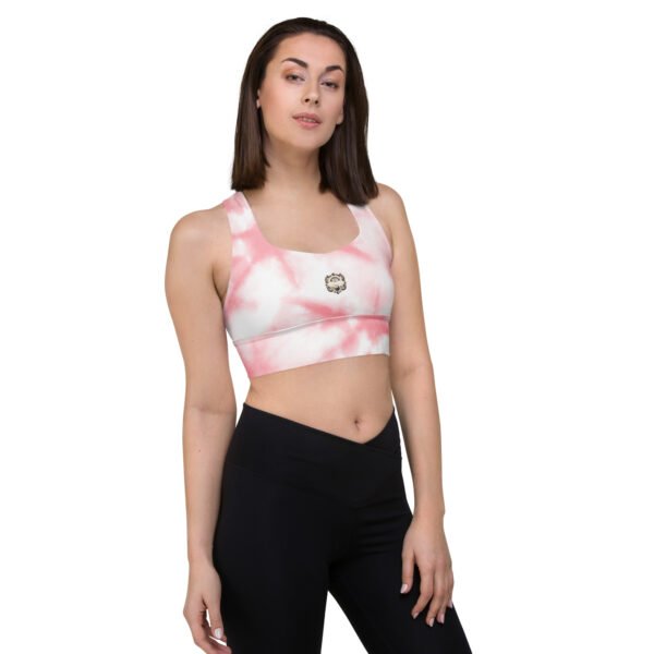 All-Over Print Recycled Longline Sports Bra Pink Dawn
