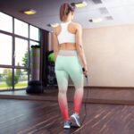 All-Over Print Yoga Leggings Mint Rose