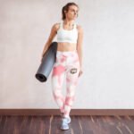 All-Over Print Yoga Leggings Pink Dawn