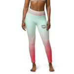 All-Over Print Yoga Leggings Mint Rose
