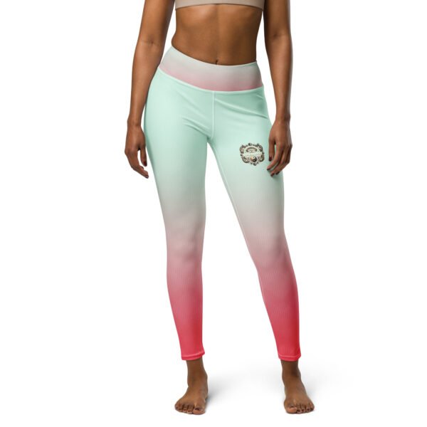 All-Over Print Yoga Leggings Mint Rose