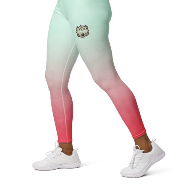 All-Over Print Yoga Leggings Mint Rose